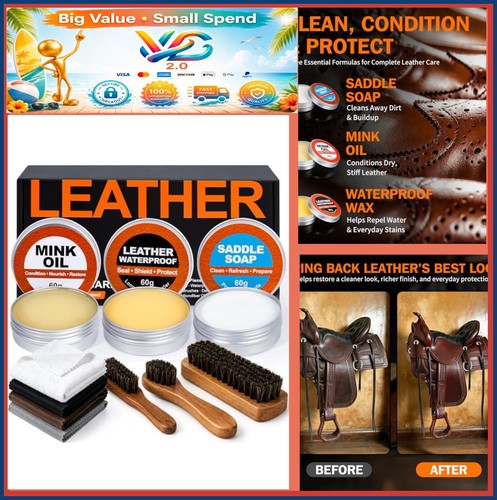 Leather boot care kit piece - leather,